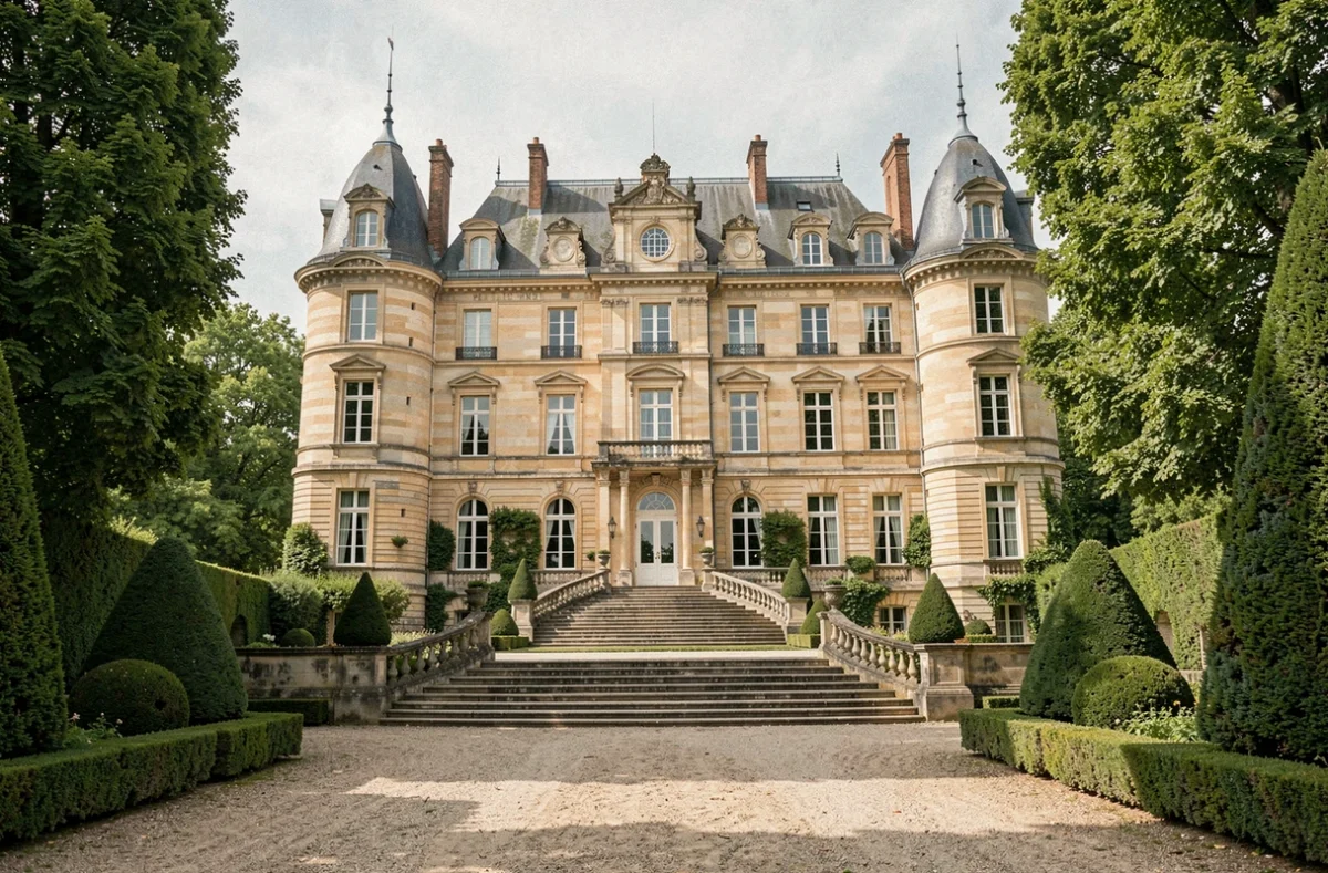 Le Château de Montvillargenne à Gouvieux, imposante demeure Belle Époque entourée de jardins à la française