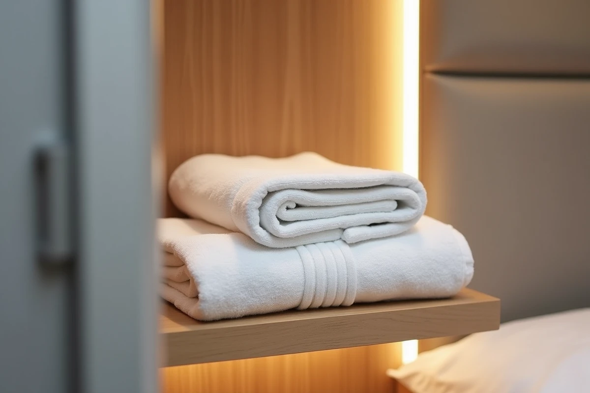 Fourniture de serviettes dans les hôtels capsule